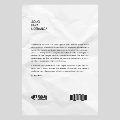 Quarta capa do livro Solo para Liderança: sentimentos possíveis de Felipe Urbano